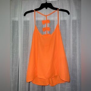 Neon orange tank top size large